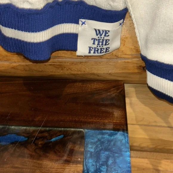 Free People Cream and Blue Cardigan - Picture 10 of 13